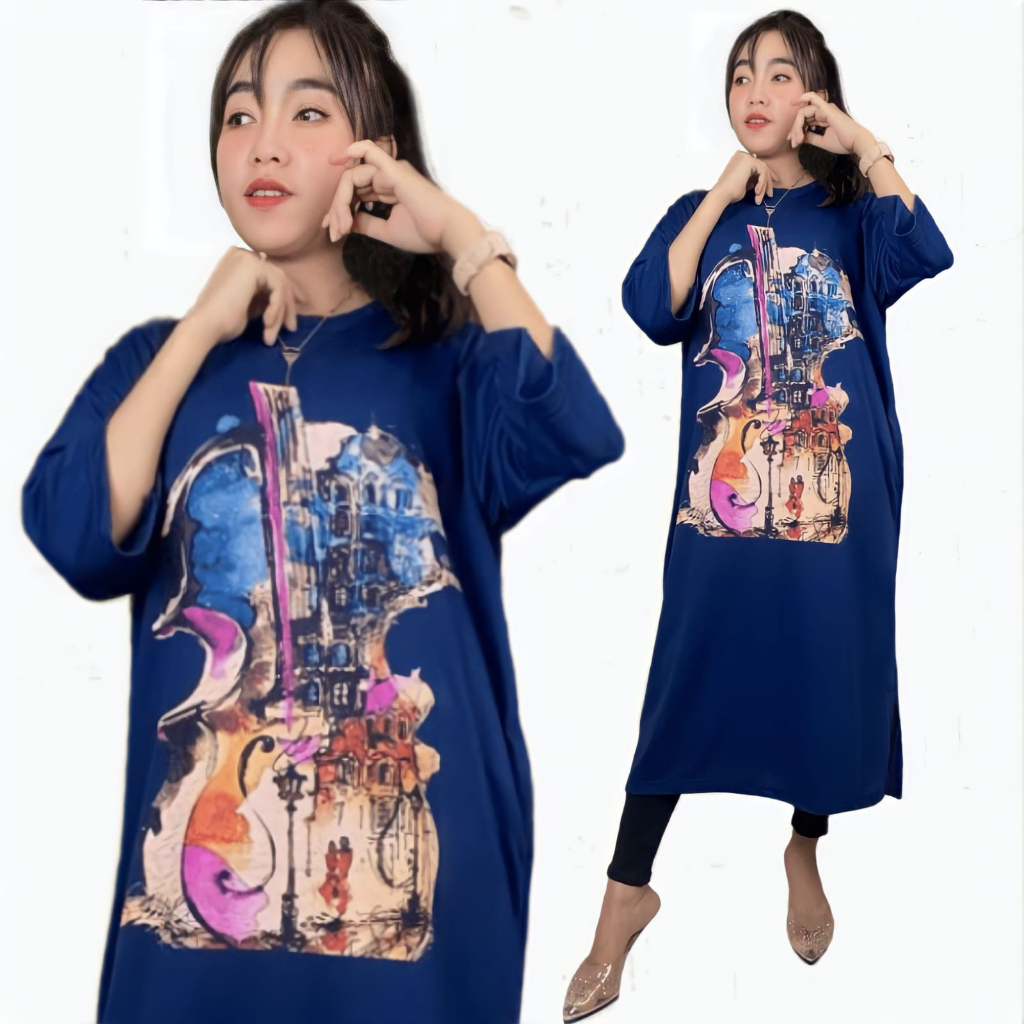 TUNIK WANITA MUSLIM MIDI OVERSIZE VIRAL HIJAB FRIENDLY