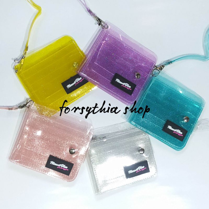 [Ready] Almost blue wallet dompet transparan kpop gliter glitter almostblue