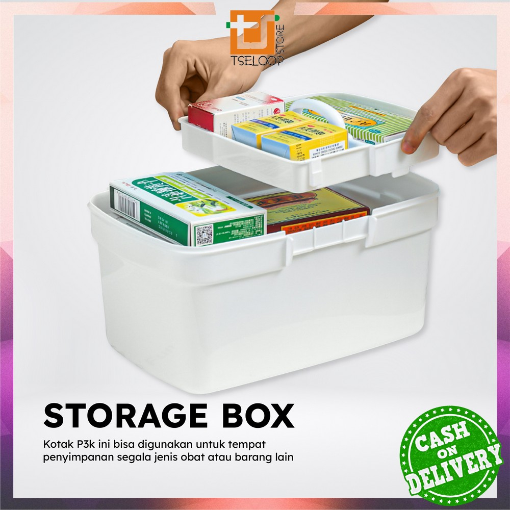 OFM-C832 Kotak P3K First Aid Kotak Penyimpanan Obat Medicine Box Organizer / Kotak Obat Tool Box Serbaguna