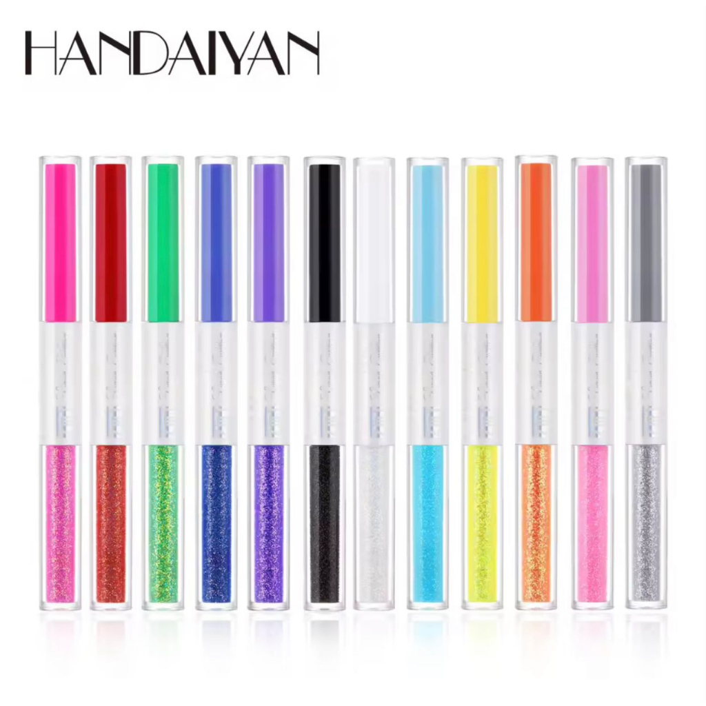 2 IN 1 EYELINER EYESHADOW 2IN1 HANDAIYAN LIQUID EYELINER EYESHADOW GLITTER MATTE TAHAN LAMA