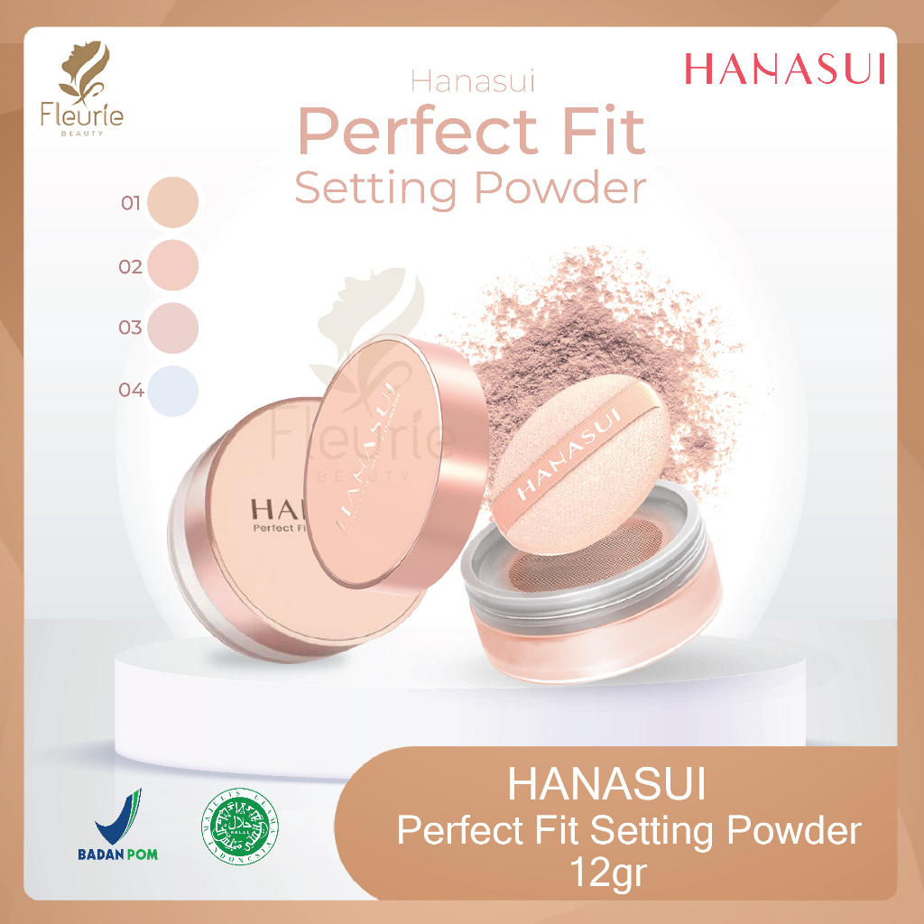 Hanasui Perfect Fit Setting Powder  - Bedak Tabur Natural Coverage 12gr Original BPOM