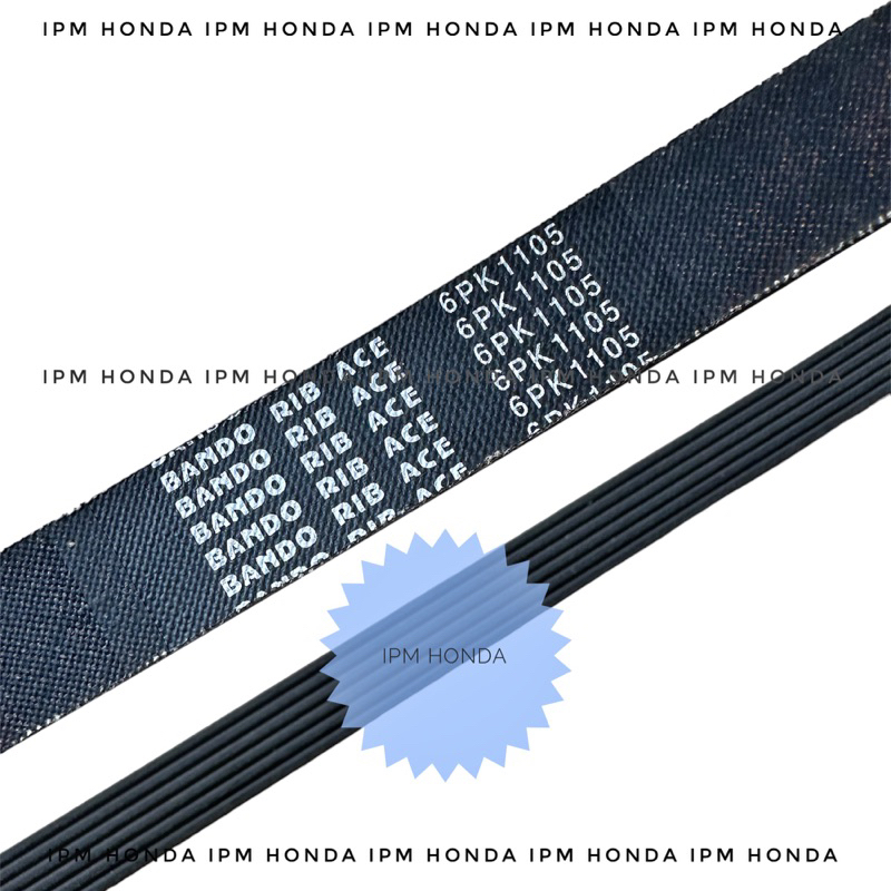 Bando / Mitsuboshi Fanbelt 6PK 1105 Fan belt Tali Kipas Honda Odyssey RA6 2000 2001 2002 2003 Accord S84 S86 VTI VTIL 1998-2002