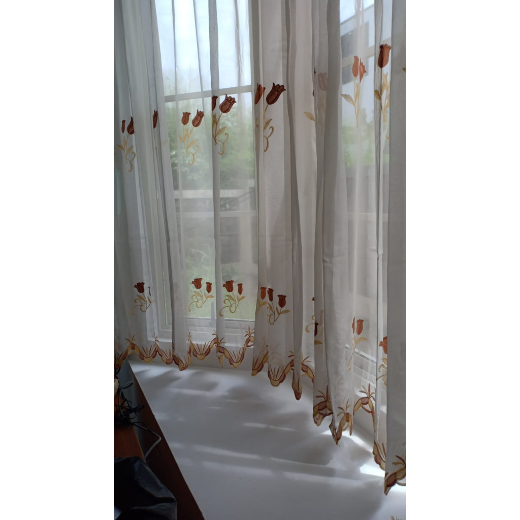 Vitrase Gorden puring Dalaman Gorden Bordel motip Tulip