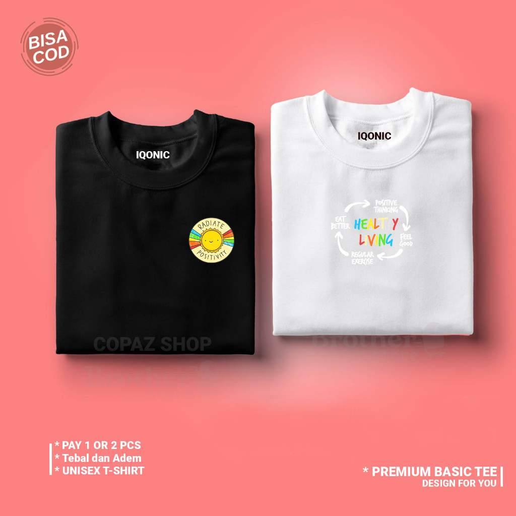 ( PROMO COD ) BROTHER STORE / Kaos Distro Pria / Kaos Distro100% Catoon Combed 24s tebal / Articel HEALTHY LIVING