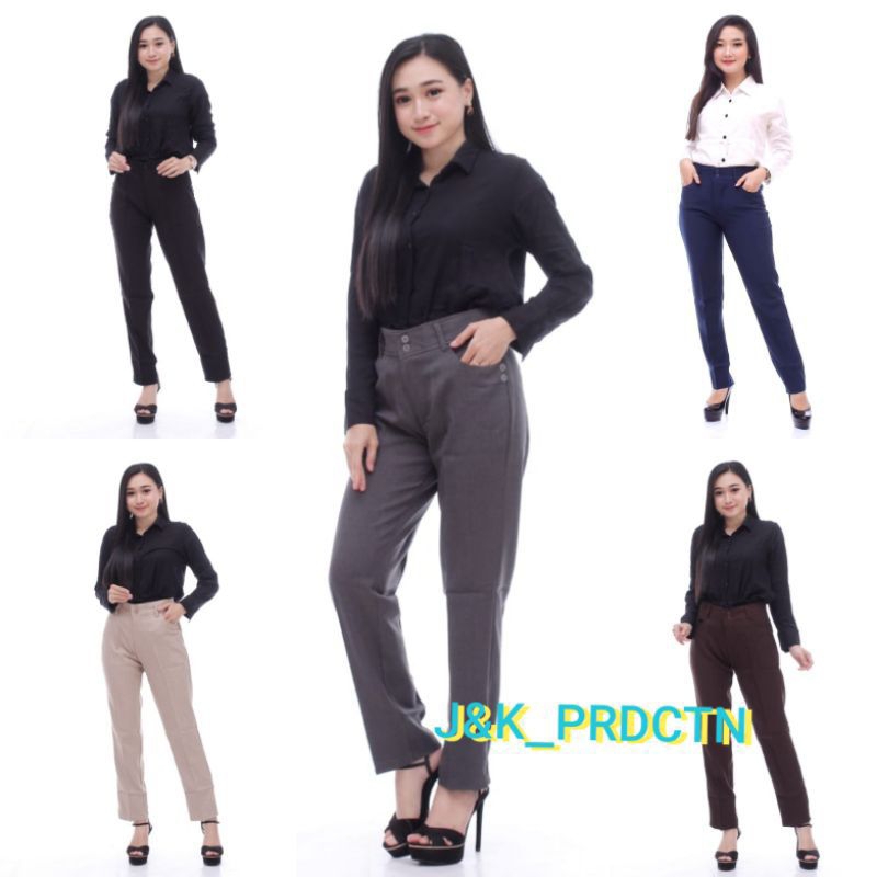 Celana kerja wanita resleting office celana bahan formal