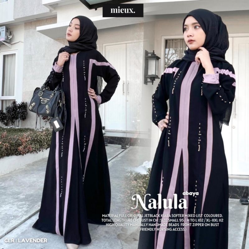 ABAYA NALULA ORIGINAL JETBLACK ( BUSUI ) BY MIEUX