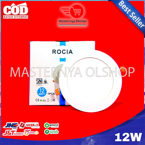 ROCIA LAMPU PANEL LED 12 WATT IB BULAT DOWNLIGHT INBOW PLAFON SLIM SNI