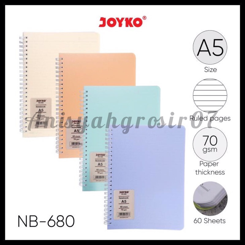 

Notebook Joyko A5 70Gsm Buku catatan Pastel A5