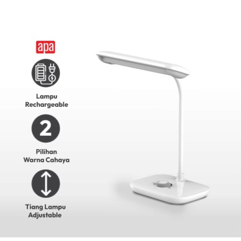 APA LAMPU MEJA BELAJAR LED DIMMABLE/ACE LED DESK LAMP BASIC 2 CCT DIMM WHITE/ACE LAMPU BELAJAR LED/APA LAMPU EMERGENCY/ACE LAMPU BACA/APA LAMPU DARURAT