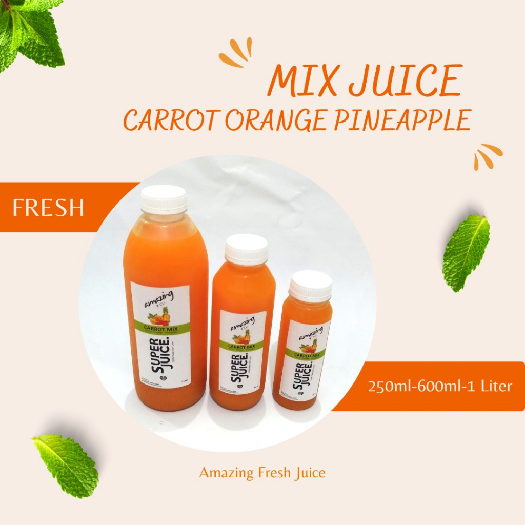 

Mixed Jus Buah Wortel Jeruk Nanas Fresh Juice 250ml 600ml 1 liter