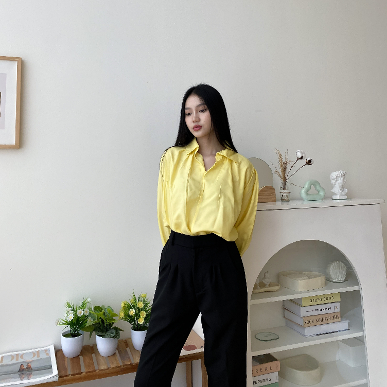 Daily Office Top - Atasan Lengan Panjang - Casual Blouse - Korean Top