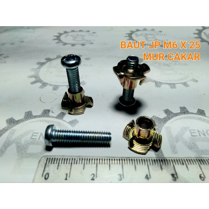 BAUT SPEAKER JP M6 X 25 GALVANIS DAN MUR CAKAR KUNCI OBENG PLUS PANJANG 2,5 CM