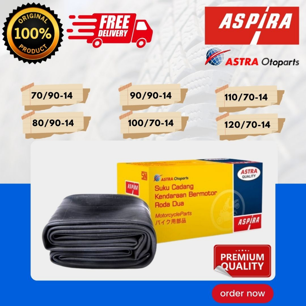 [READY COD] BAN DALAM MOTOR RING 14 ASPIRA / BAN DALAM ASPIRA 70/90 80/90 90/90 300 275 250 225 TUBE