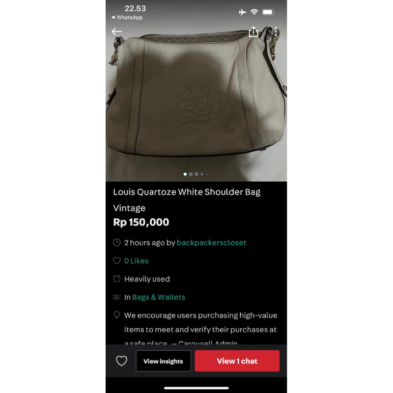 Louis Quartoze white Shoulders Bag