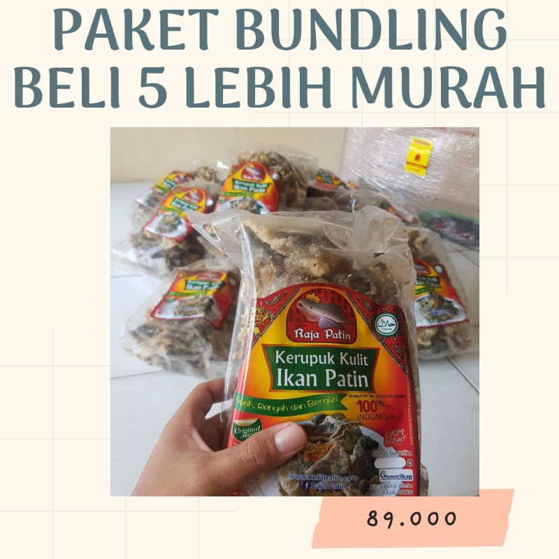 

PAKET BUNDLING BELI 5 LEBIH MURAH Kerupuk kulit ikan patin TERMURAH pabrikan tidak amis No MSG