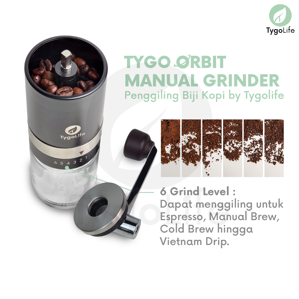 HAND COFFEE GRINDER MANUAL BURR TYGO ORBIT / PENGGILING BIJI KOPI BY TYGOLIFE