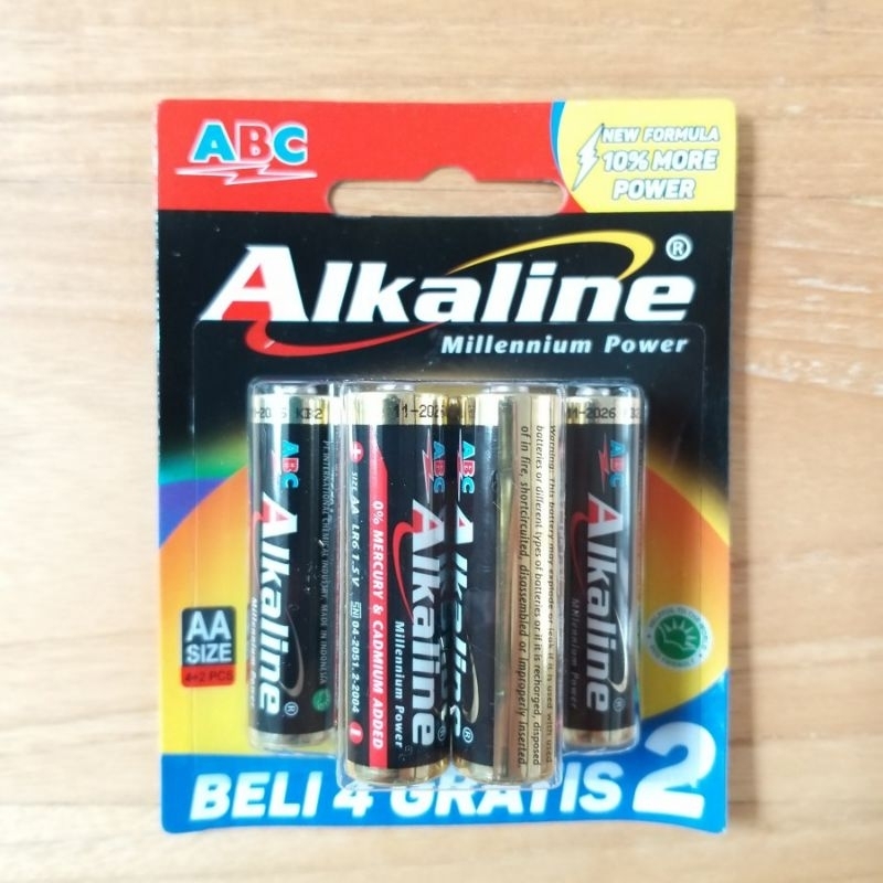 Baterai ABC Alkaline isi 6PCS Baterai Alkaline AA Baterai Alkaline AAA Baterai Alkaline Isi 6Pcs