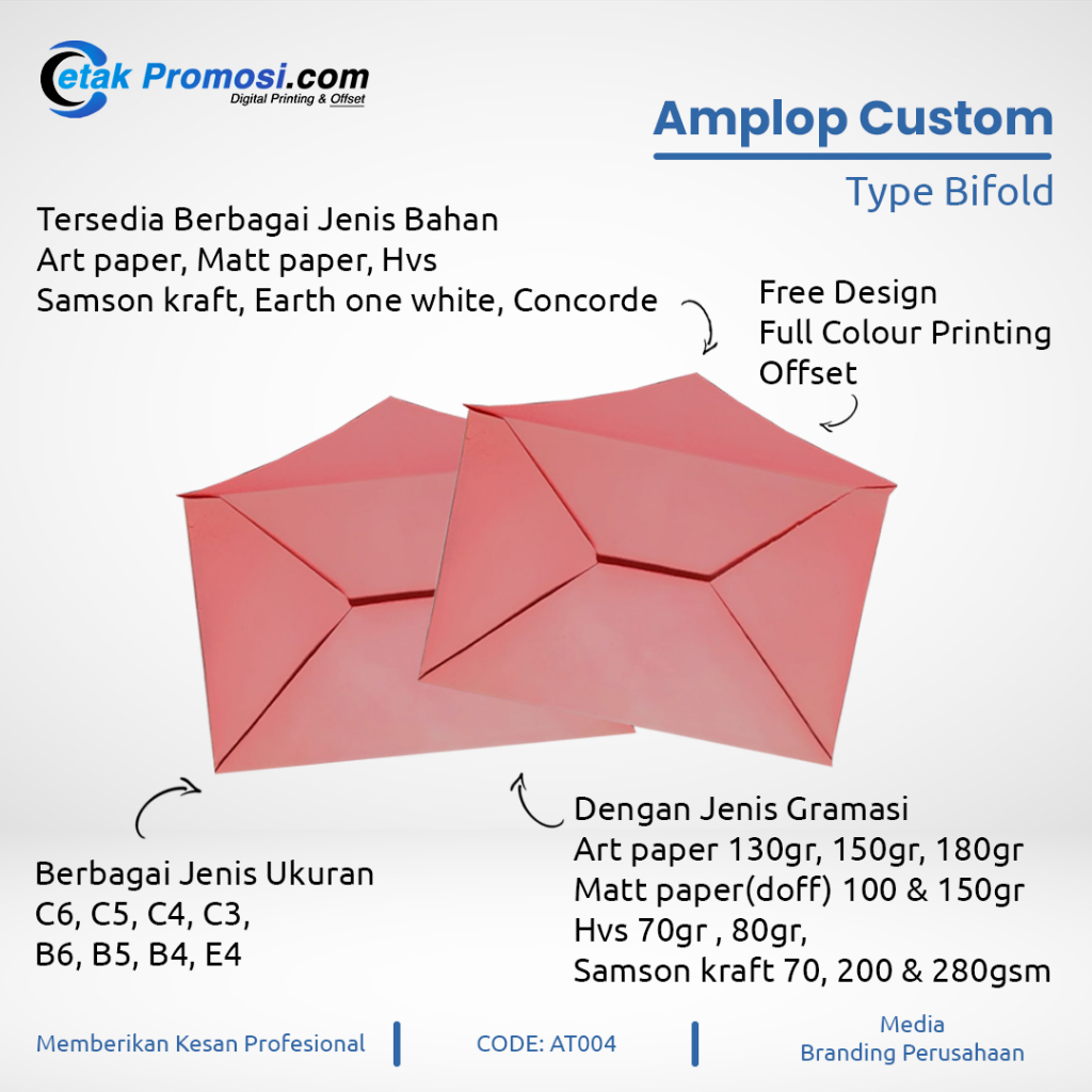 Cetak Amplop Branding Type Bifold |  Custom design amplop | Cetak amplop custom
