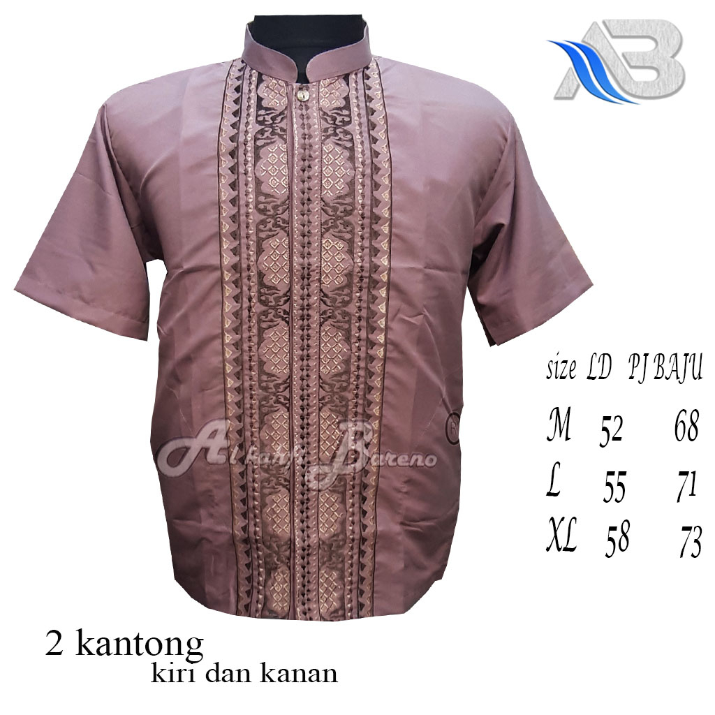 Baju Koko Pria DewasaTerbaru Al qadr/AB Al kahfi Bareno Lengan Pendek Katun COD