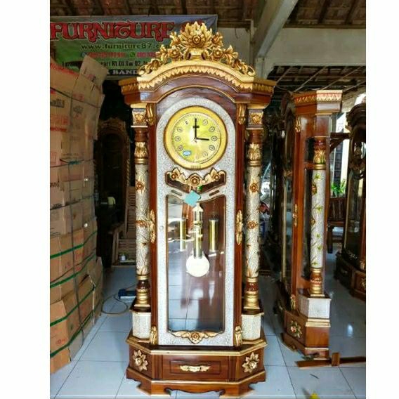 lemari jam hias jati ukiran mewah lemari jam lemari hias