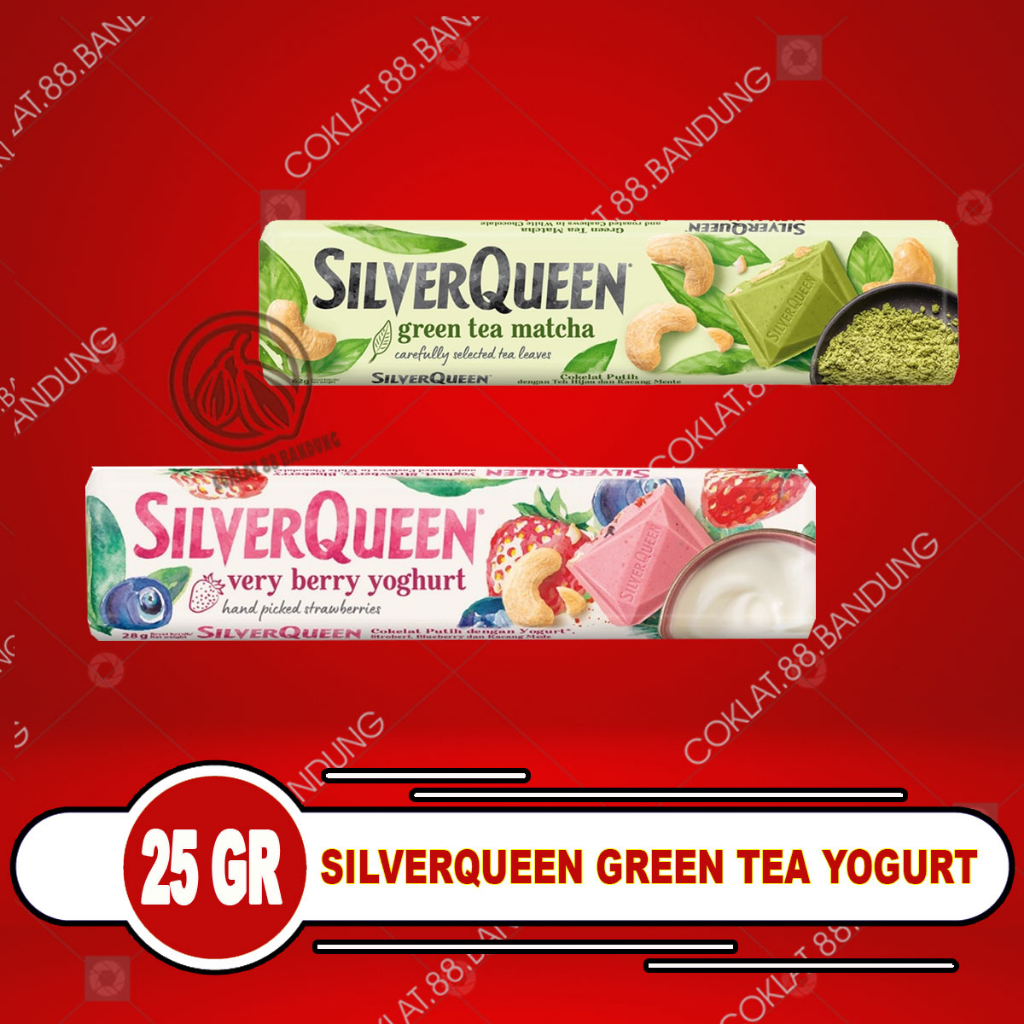 

SILVERQUEEN GREEN TEA 25GR, SILVER QUEEN MATCHA 25 GR VERY BERY YOGURT 25 GRAM KECIL