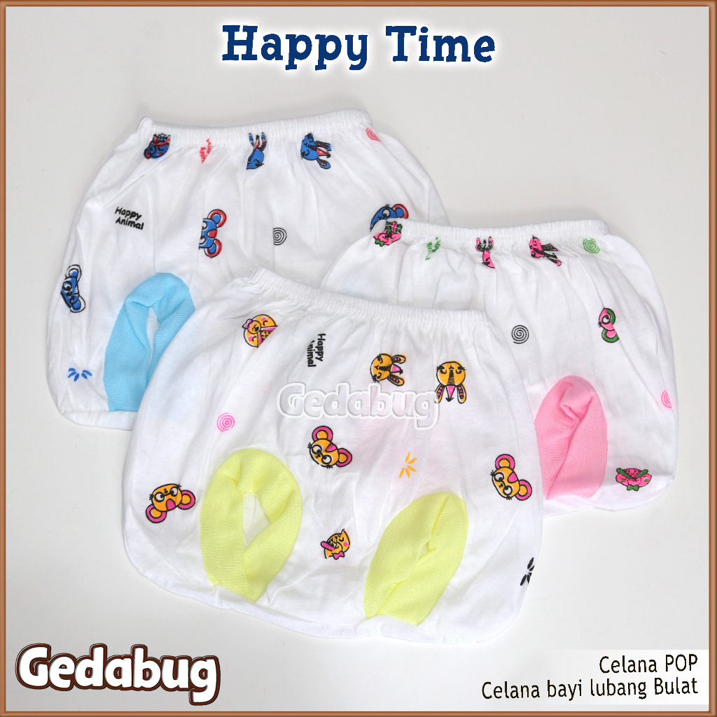 6 Pcs - Celana Pop Lucky Time | Perlengkapan Pakaian Bayi New Born - Gedabug