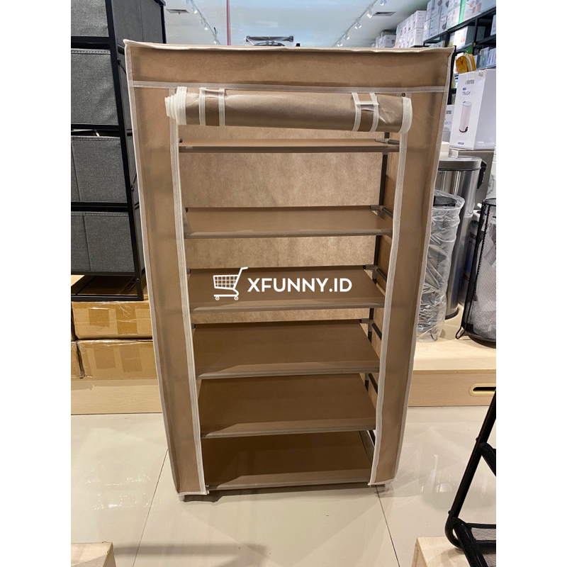 INFORMA RAK SEPATU 6 TINGKAT 58x28x107 CM DENGAN TUTUP
