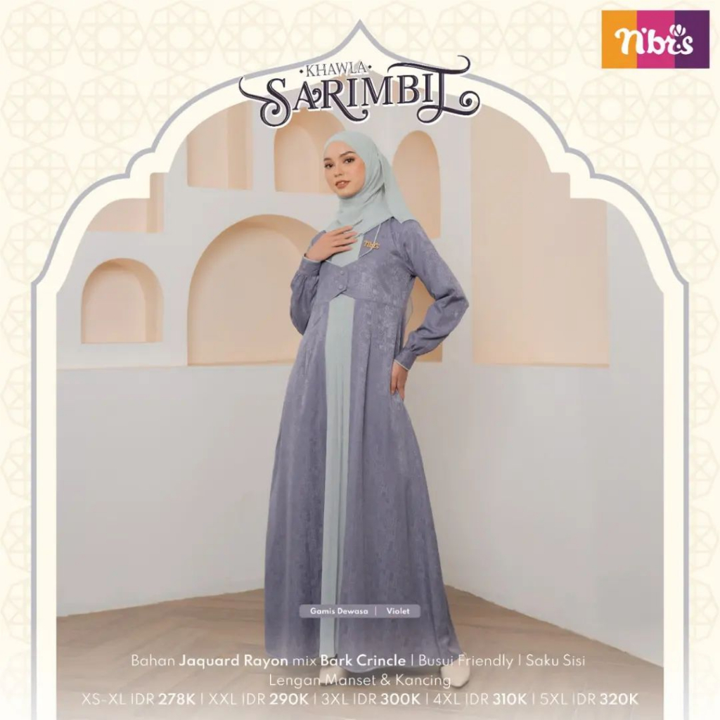 GAMIS DEWASA KHAWLA SARIMBIT NIBRAS 2023