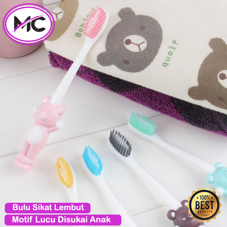 Sikat Gigi Anak Karakter Beruang Bulu Lembut Dan Halus Extra Soft Tavel Toothbrush Double Care