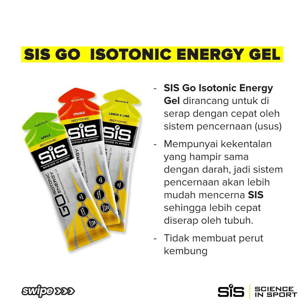 SiS GO Energy Gel Isotonic + Caffeine 60ml - 6 Pcs Minuman Karbohidrat