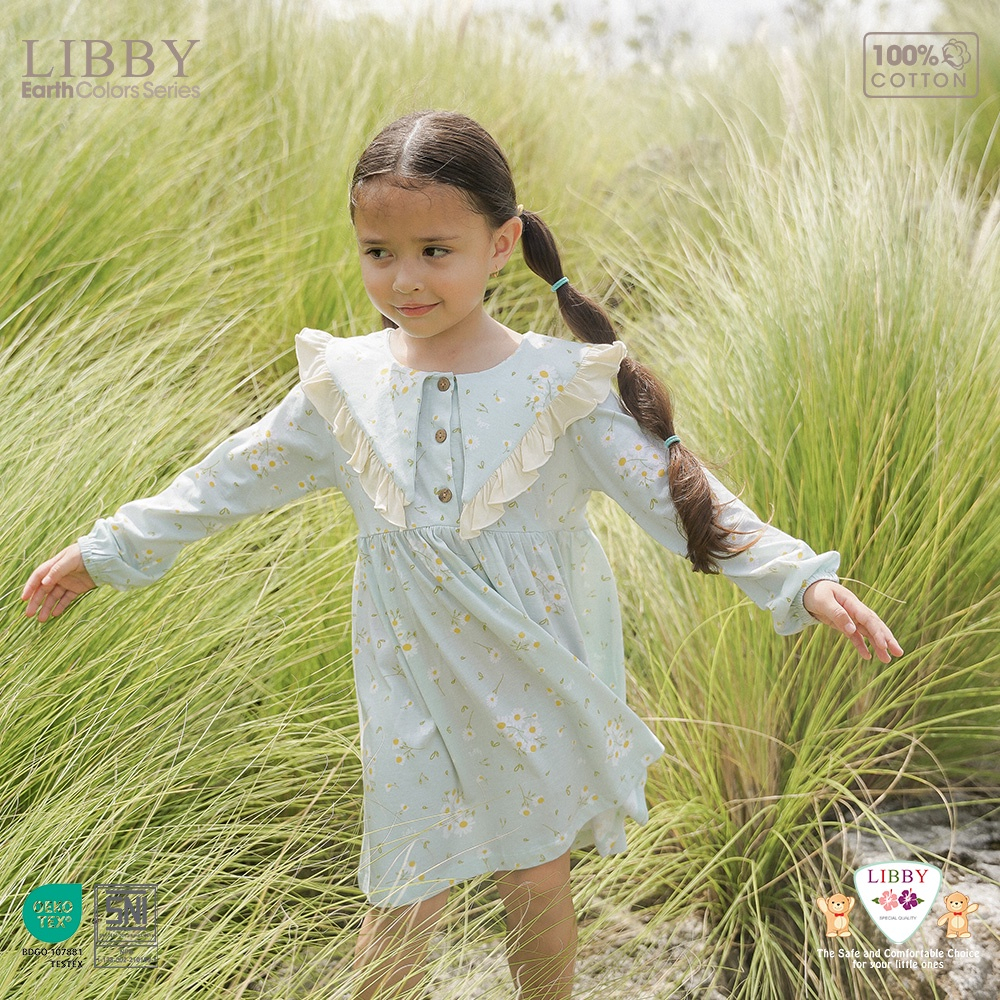 Baju Bayi Dress Anak Perempuan LIBBY Earth Anna Dress  6 12 Bulan - 1-6 Tahun (1 Pcs)