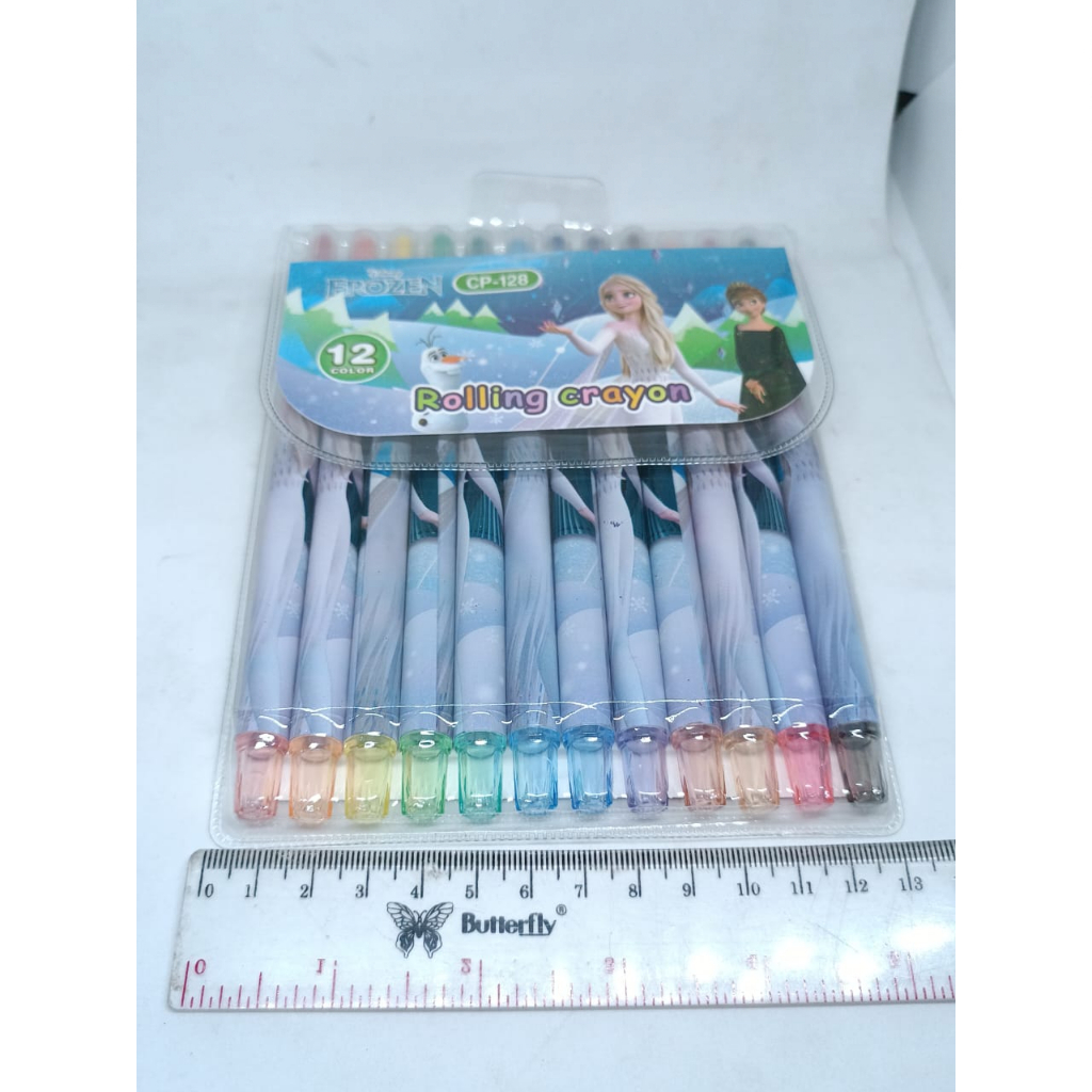 CRAYON KRAYON OIL PASTEL PENDEK 12 WARNA BERMOTIF KARAKTER KARTUN FANCY 1 PAK