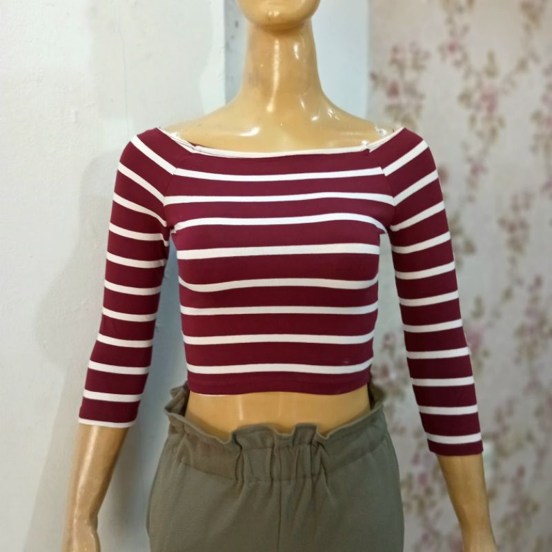 CROP TOP LENGAN PANJANG BRANDED