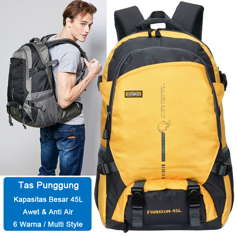 COD Highland Tas Ransel Pria Backpack Cowok Original Tas Sekolah Tas Punggung Hiking Travel Bag Smart Multifungsi 45L Import TRG02