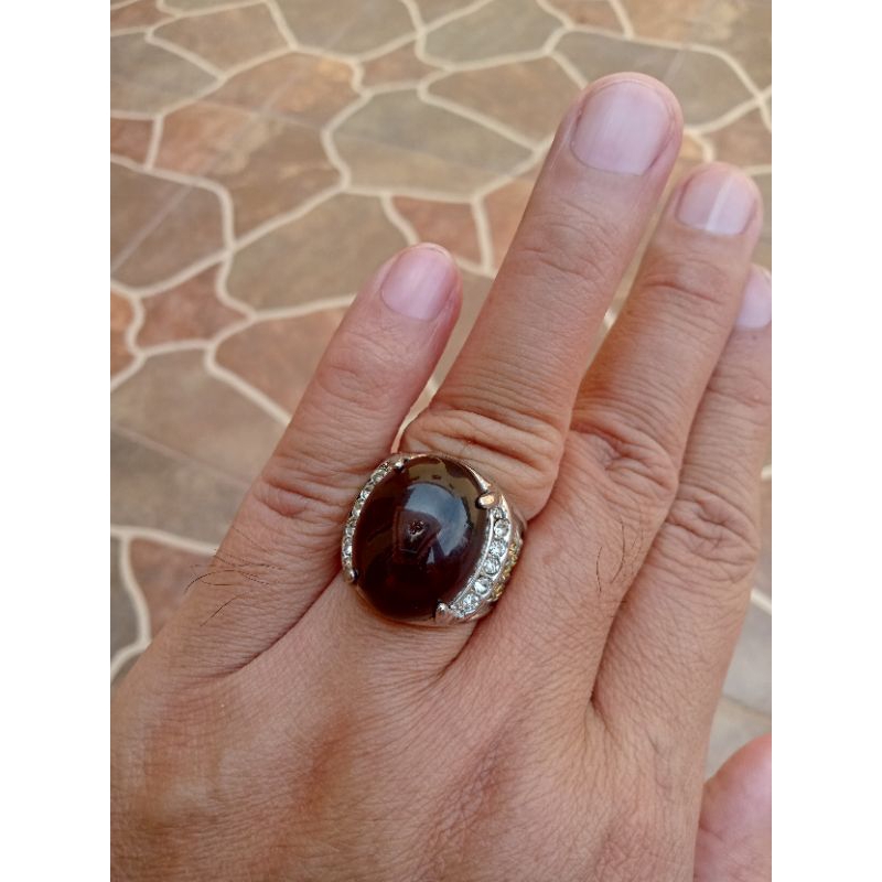 Batu Akik Kecubung Wulung Combong Plus Pamor Bungkem