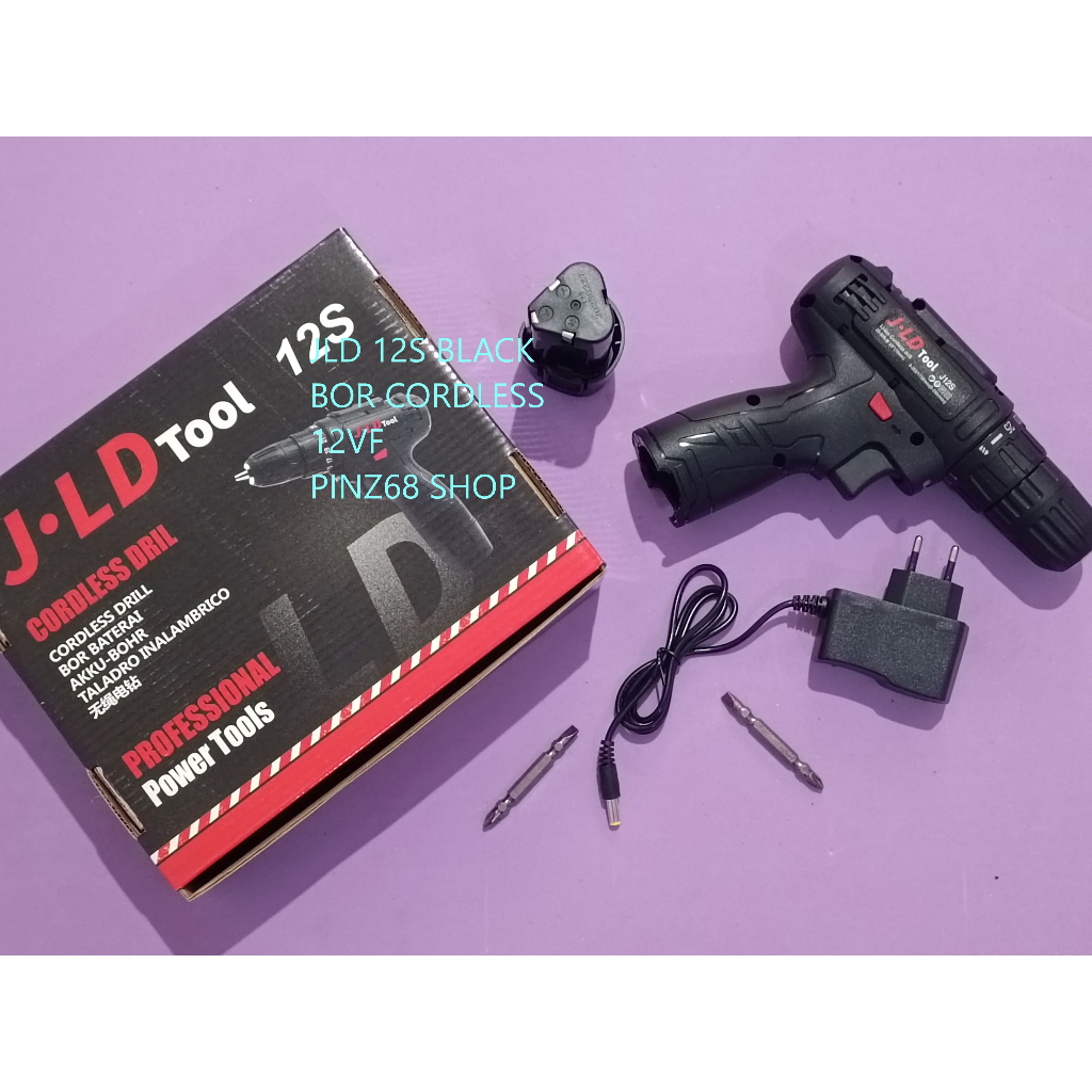 JLD 12S BLACK MESIN BOR CORDLESS JLD 12 VF BATERAI BATRE BESI KAYU