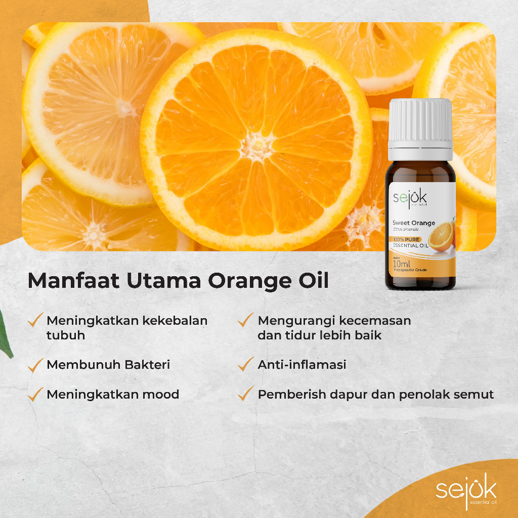 Sejuk Sweet Orange Essential Oil / Minyak Aromaterapi Pure 100% - 10ml