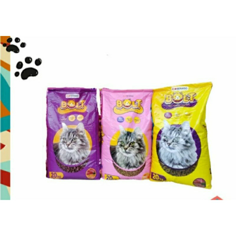 BOLT CAT 1 KARUNG 20KG MAKANAN KUCING MURAH BOLT BENTUK IKAN DAN BENTUK DONAT