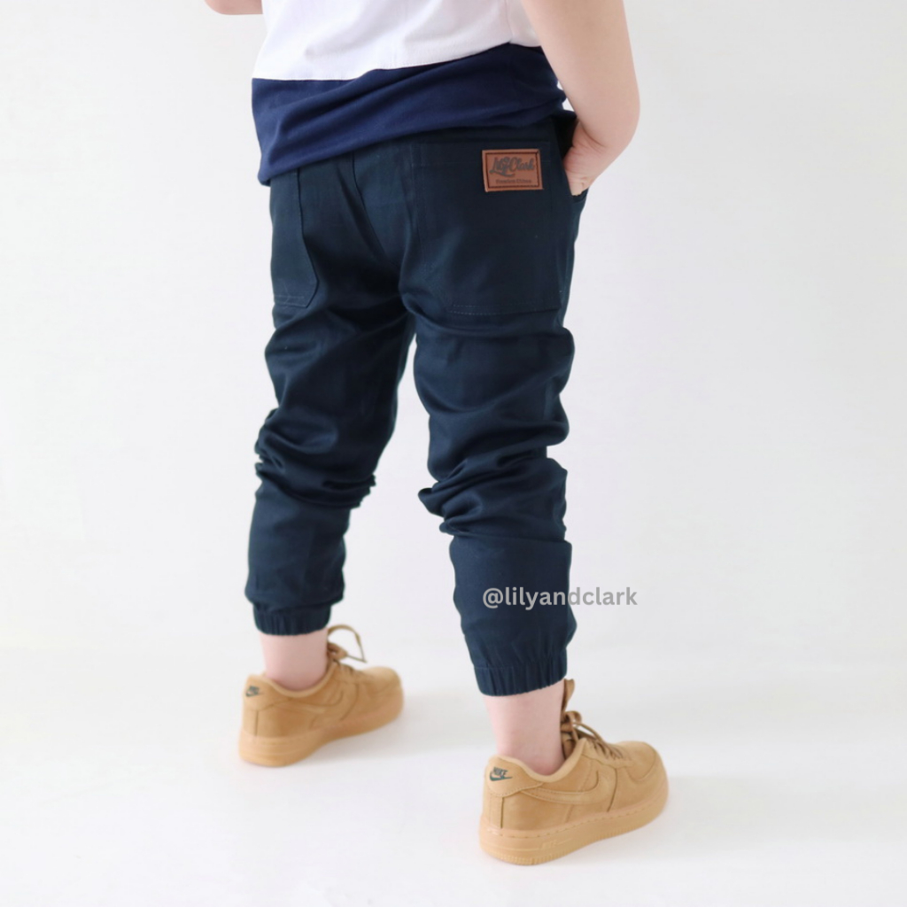PROMO CELANA JOGGER ANAK LAKI LAKI WARNA TERBARU NAVY JLC04 LILY AND CLARK