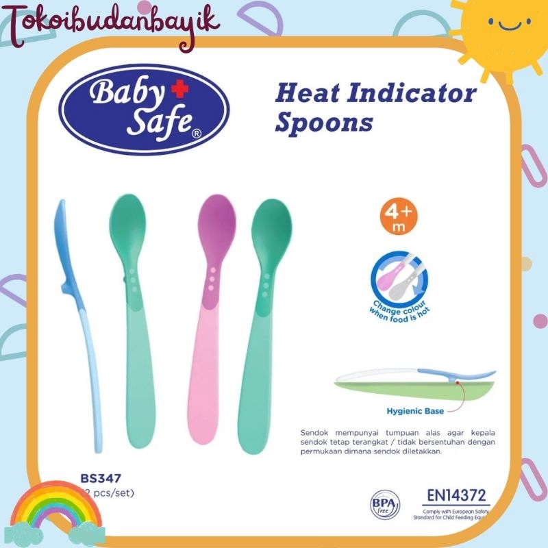 Baby Safe Heat Indicator Spoons Sendok Payi Indikator Panas PS347