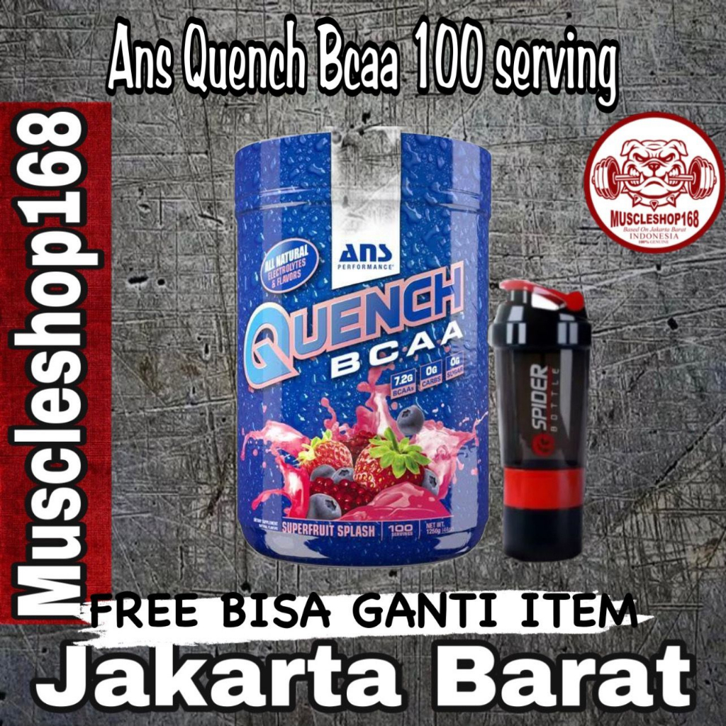 ANS Quench 100 Serving BCAA 0 Fat 0 Sugar 0 Calorie Tanpa Pewarna