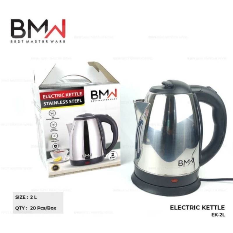 TEKO LISTRIK STAINLESS STEEL 2 LITER BMW