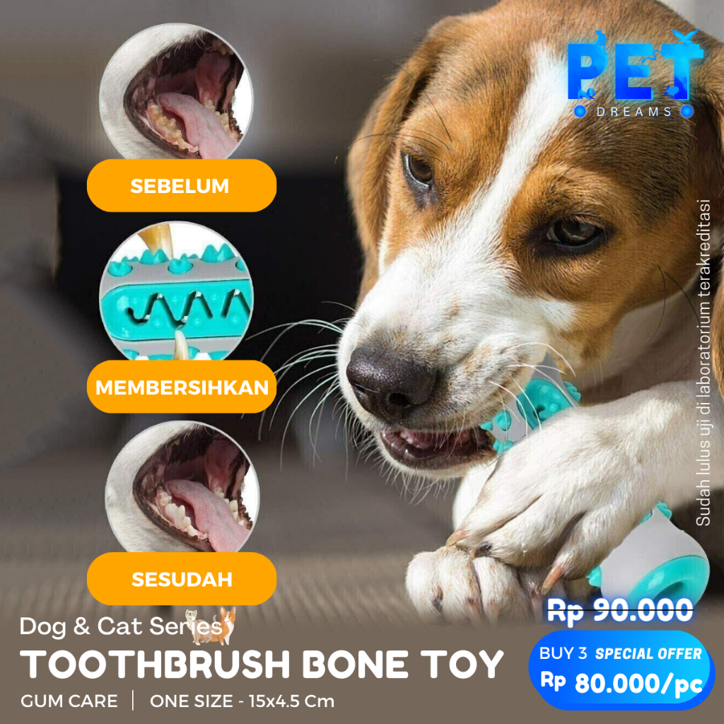 MAINAN ANJING GIGIT BENTUK TULANG TALI GIGITAN PEMBERSIH GIGI DOG PUPPY BONE CHEW ROPE TOY