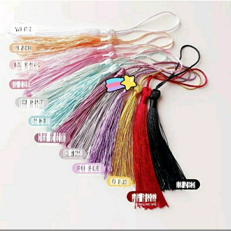 tassel nylon glossy rumbai diy craft tasbih tas gantungan kunci