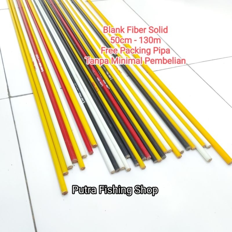 Blank Fiber Solid Kaku Dan Lentur 50cm - 130cm | Blank Fiber Solid Bahan Custom Joran Pancing Lentur