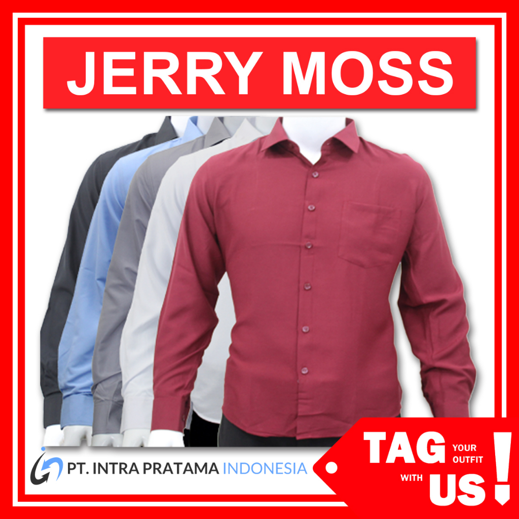 Kemeja Polos Pria - Lengan Panjang (TagUs JerryMoss)