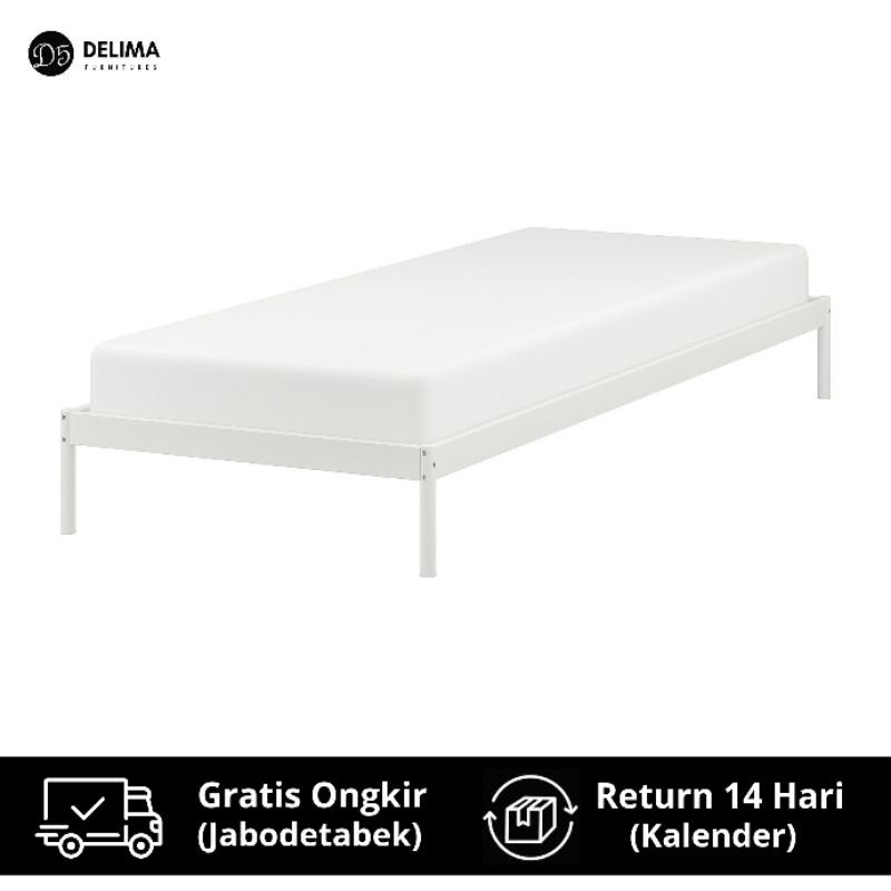 Rangka Tempat Tidur Besi Divan Bed Minimalis 90x200cm - Putih