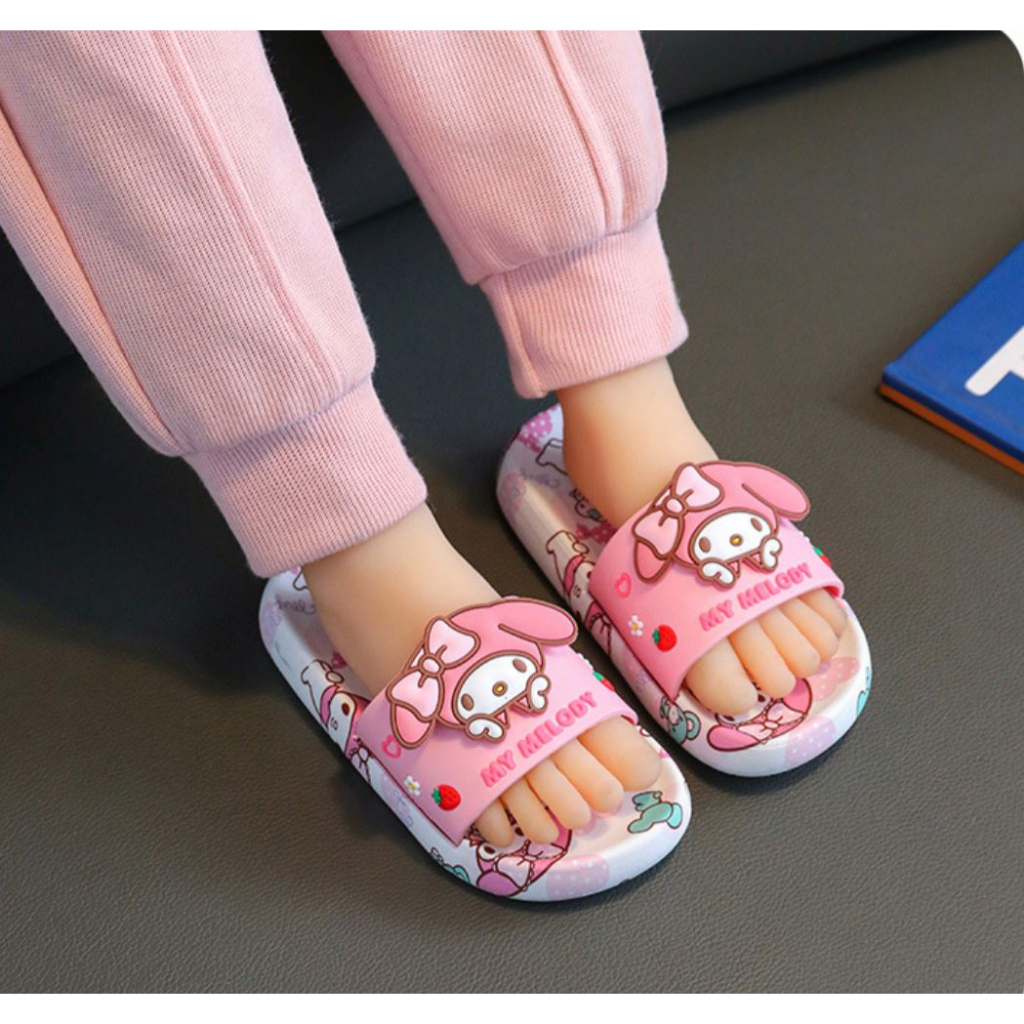 SANDAL SELOP RUMAH KUROMI CINNAMOROLL MELODY HELLO KITTY SEPATU KAMAR SANDAL KARET LUCU IMPOR