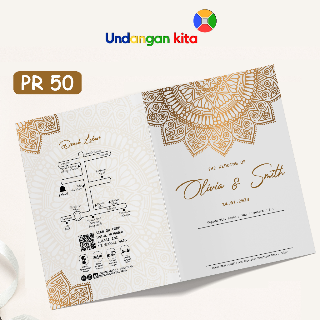 

Undangan Kita Undangan Pernikahan Jasmine Gliter Pr Series Lipat 2 Softcover