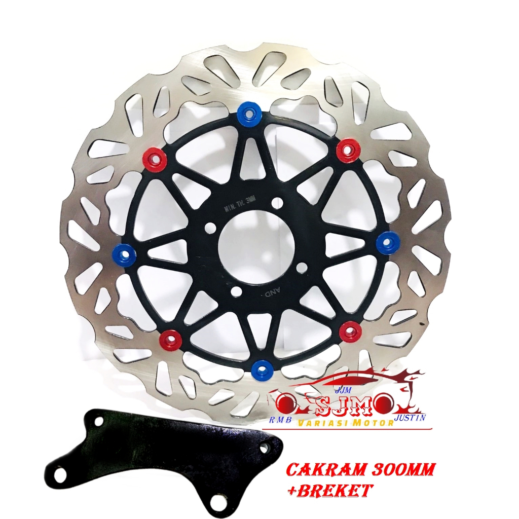 piringan cakram depan variasi blade /revo absolute/revo fit/supra 125 f1 new/supra 125 helm in/revo x plus breket 300mm